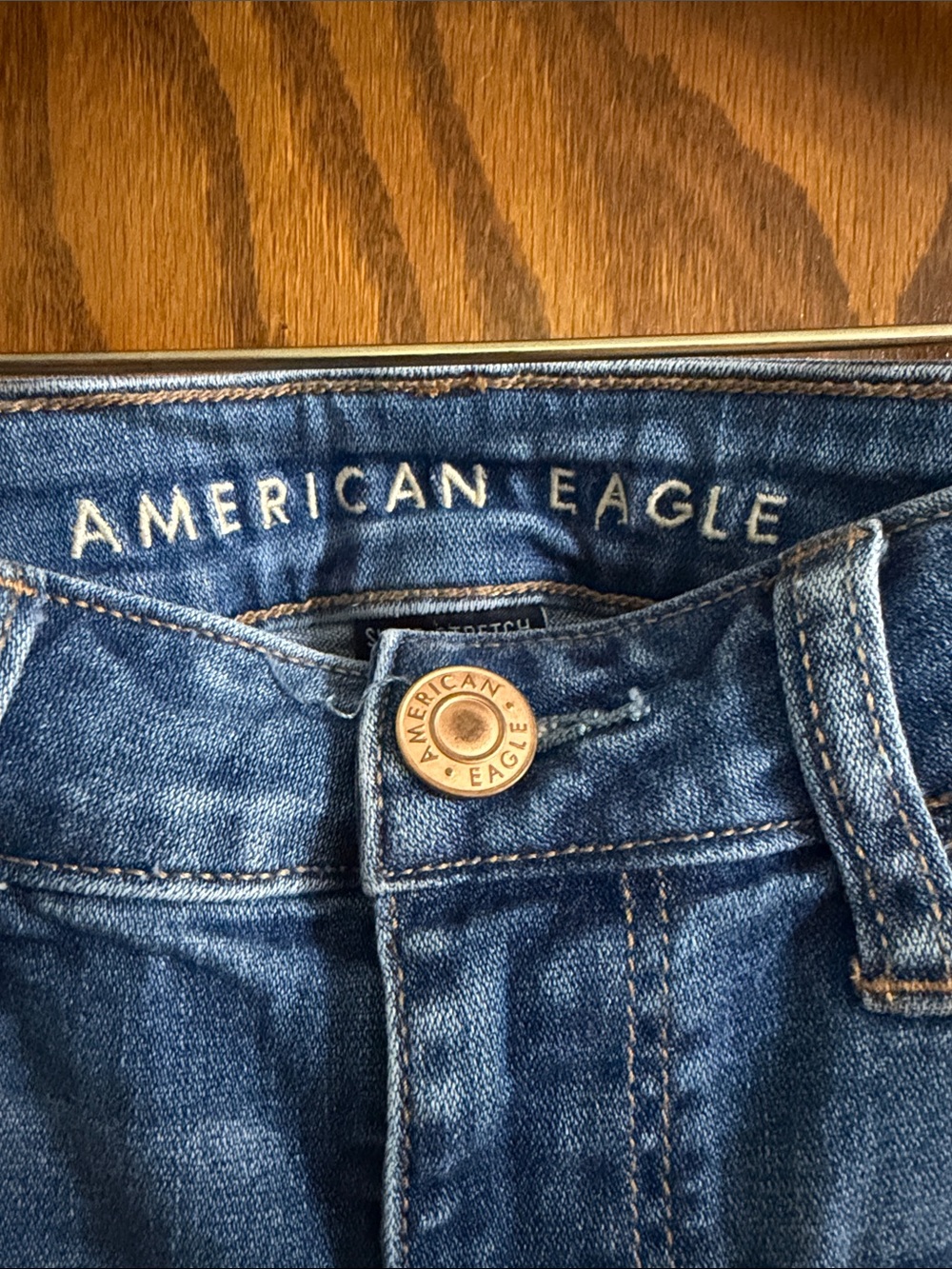 American Eagle Outfitters Distressed Medium Blue Skinny Jeans - Picture 2 of 3